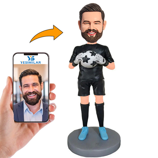 Happy Soccer Player Custom Bobbleheads Doll
