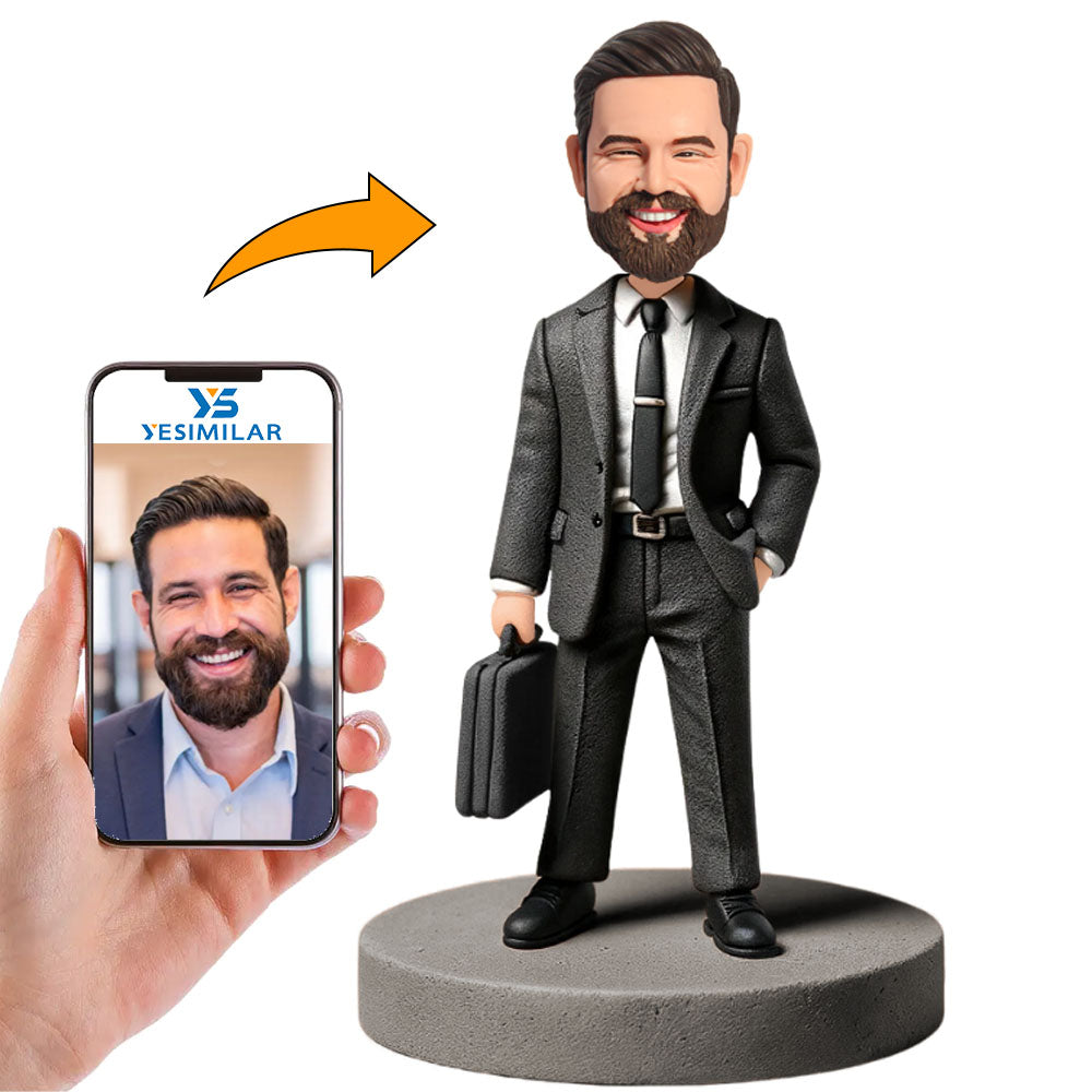 Business Man Holding a Bag Custom Bobbleheads