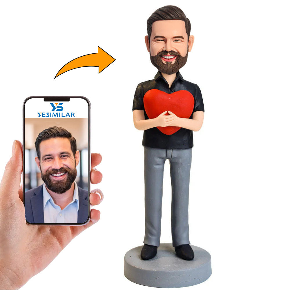 Casual Heart Man Custom Bobbleheads