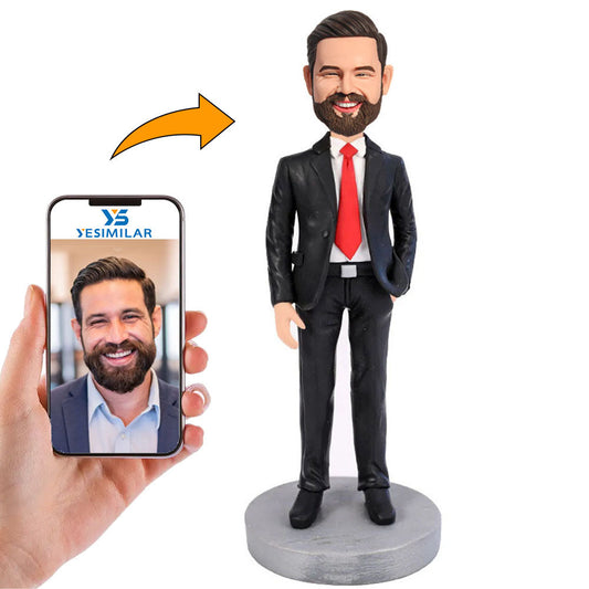 Male Executive in Red Tie Business Man Custom Bobbleheads