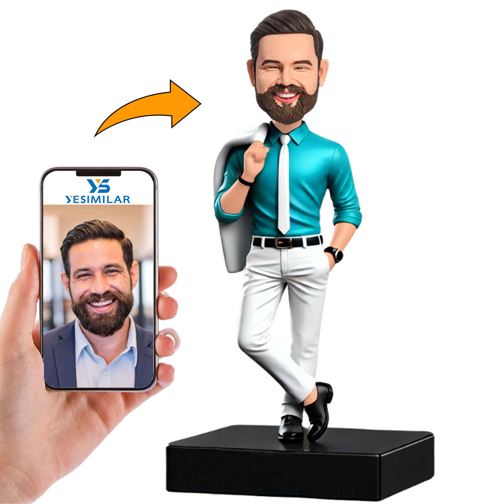 Modern Cool Man Custom Bobbleheads for Him