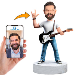 Guitarist Rock Hand Gesture Custom Bobbleheads