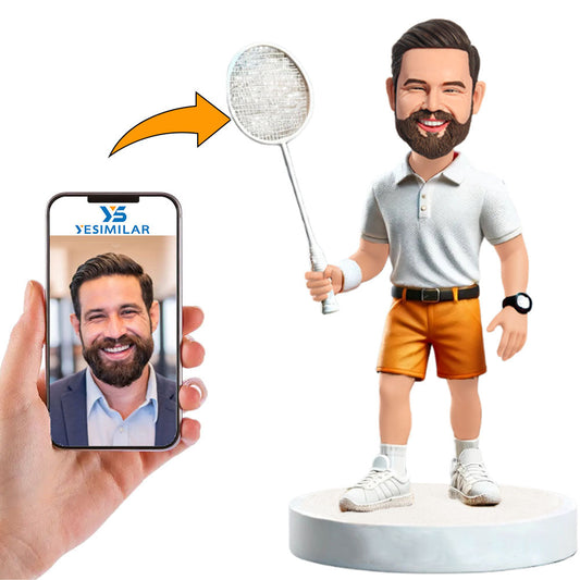 Badminton Male Player Custom Bobbleheads Doll