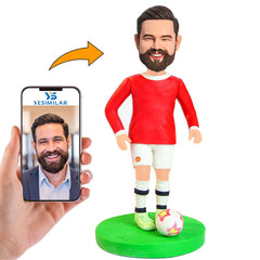 Red Shirt Soccer Player Custom Bobbleheads