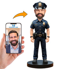 Policeman with Gun And Police Hat Custom Bobbleheads