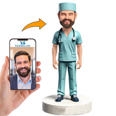 Operating Room Doctor Wearing Surgical Hat Custom Bobbleheads