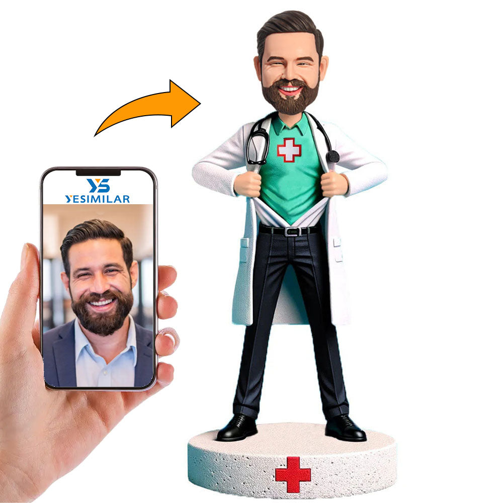 Super Doctor with Red Cross Custom Bobbleheads