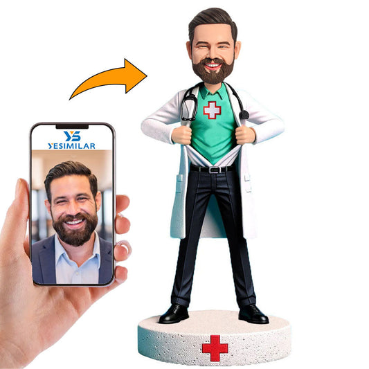 Super Doctor with Red Cross Custom Bobbleheads