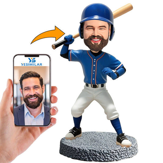 Handmade Man Holding a Baseball Bat Custom Bobbleheads