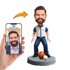 Handmade Cool Man Bowling Player Custom Bobbleheads