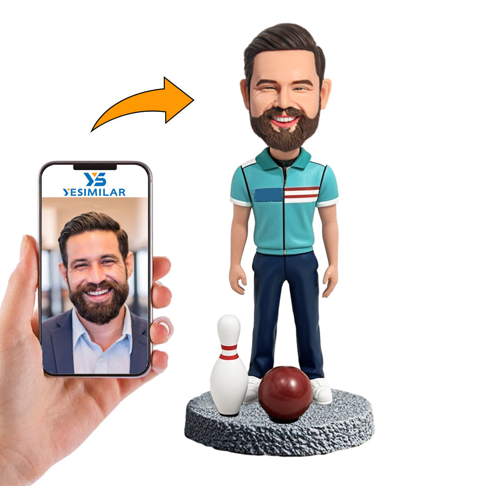 Handmade Happy Bowling Player Custom Bobbleheads