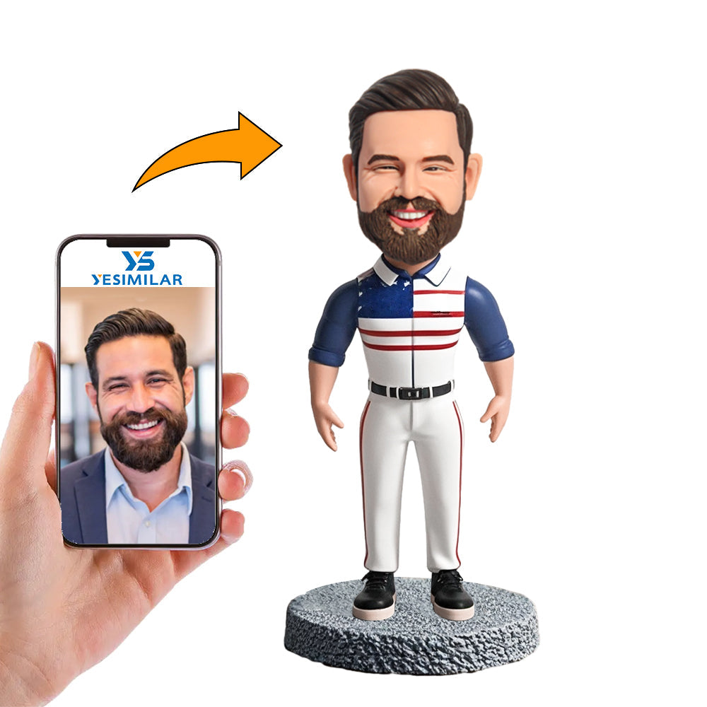 Handmade Woman in Jeans Holding Beer Custom Bobbleheads