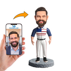 Handmade Woman in Jeans Holding Beer Custom Bobbleheads