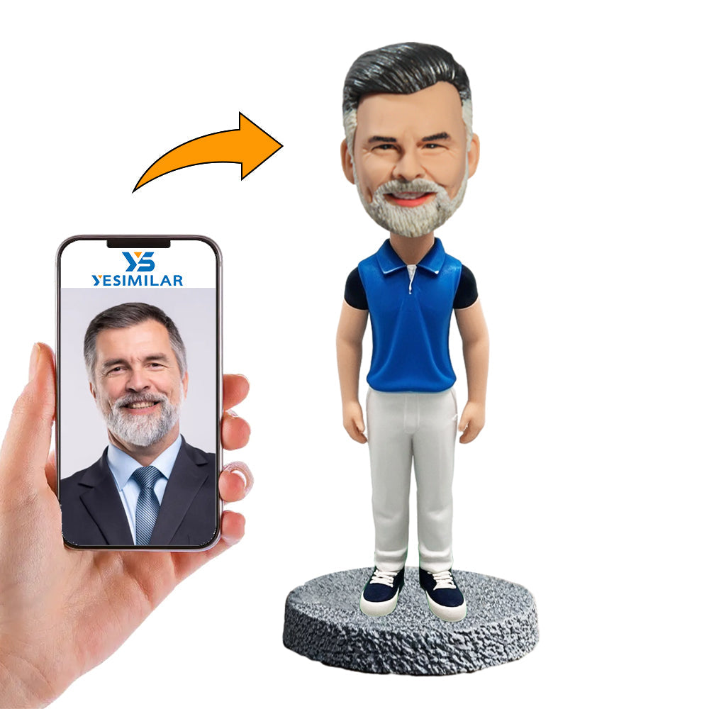 Handmade Casual Old Man Custom Bobbleheads