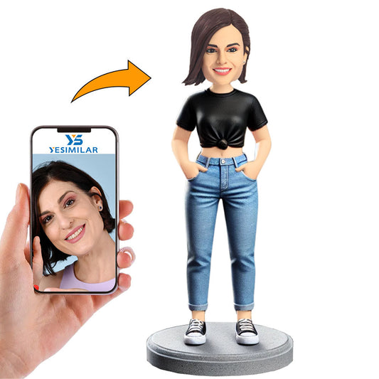 Casual Beautiful Woman Custom Bobbleheads