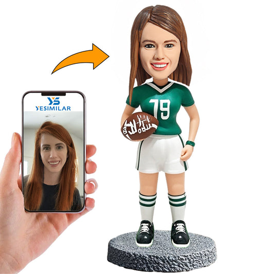 Handmade No. 79 Female Football Player Custom Bobbleheads