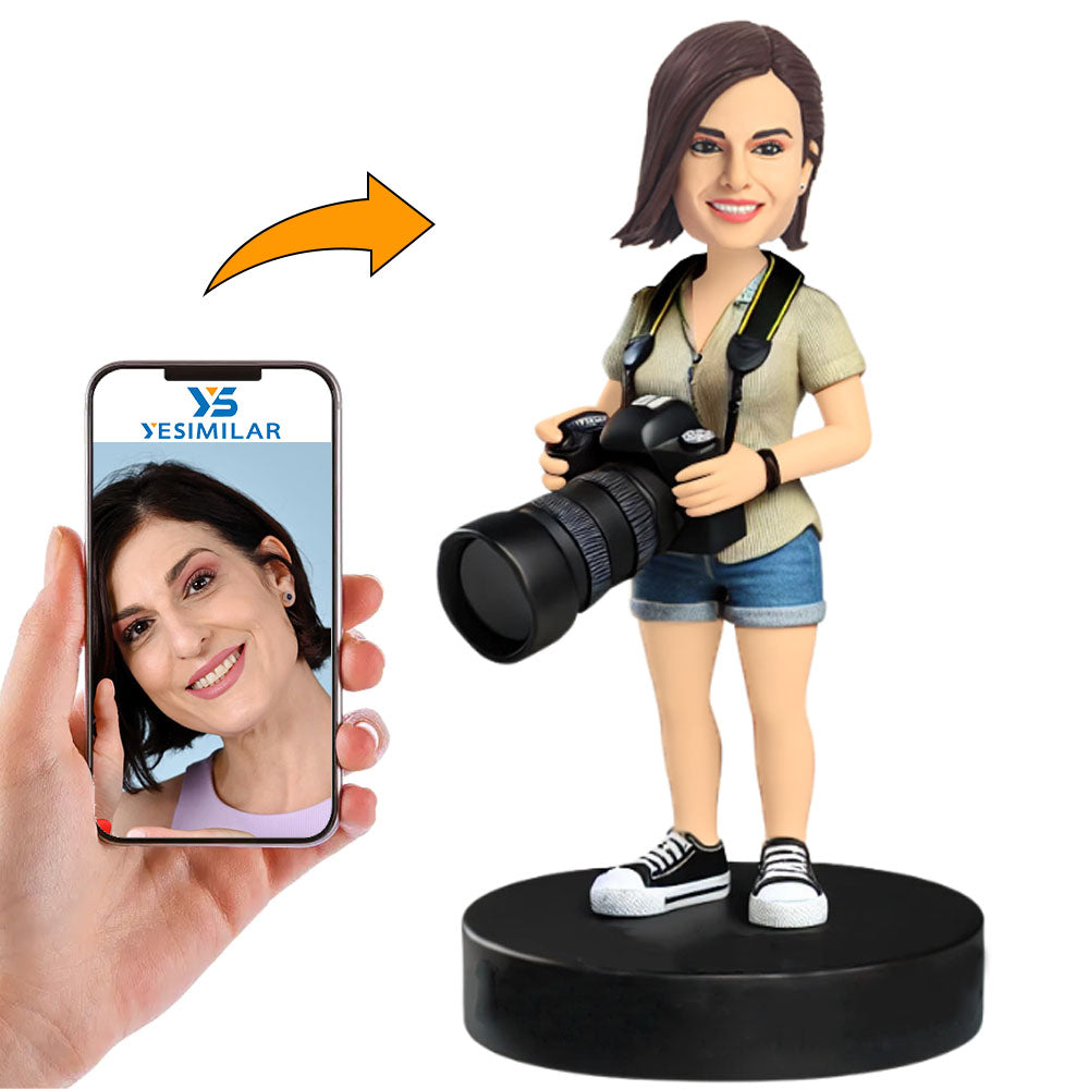 Photographer with Big Camera Custom Bobbleheads