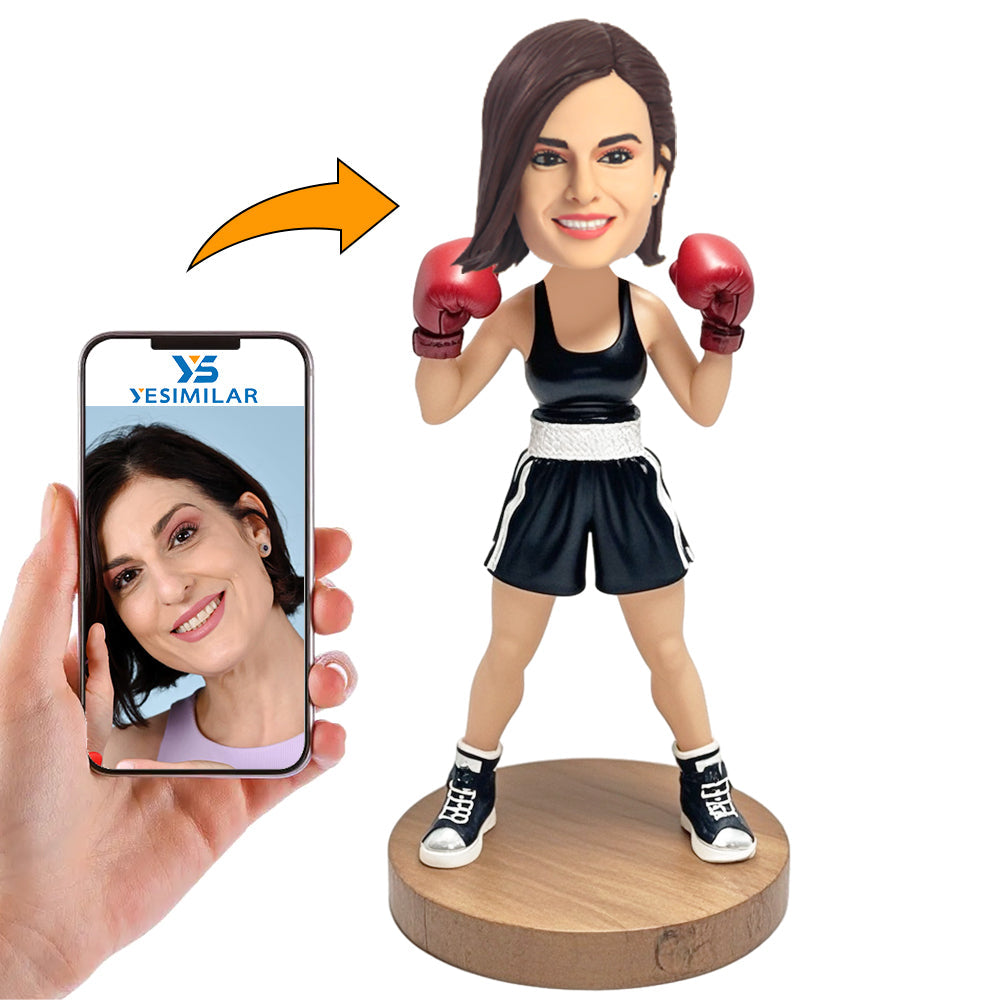 Handmade Female Boxer Lover Custom Bobbleheads