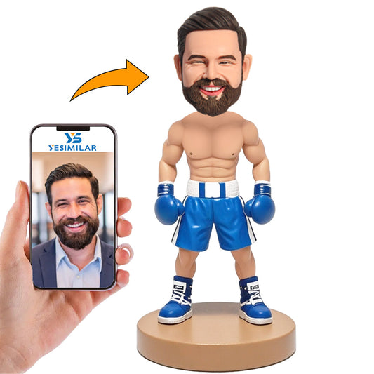 Handmade Happy Cool Male Boxer Custom Bobbleheads