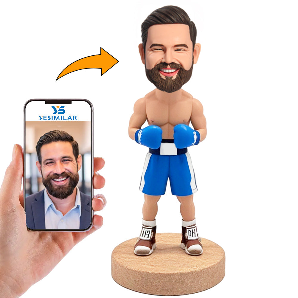 Handmade Male Boxing Enthusiast Custom Bobbleheads