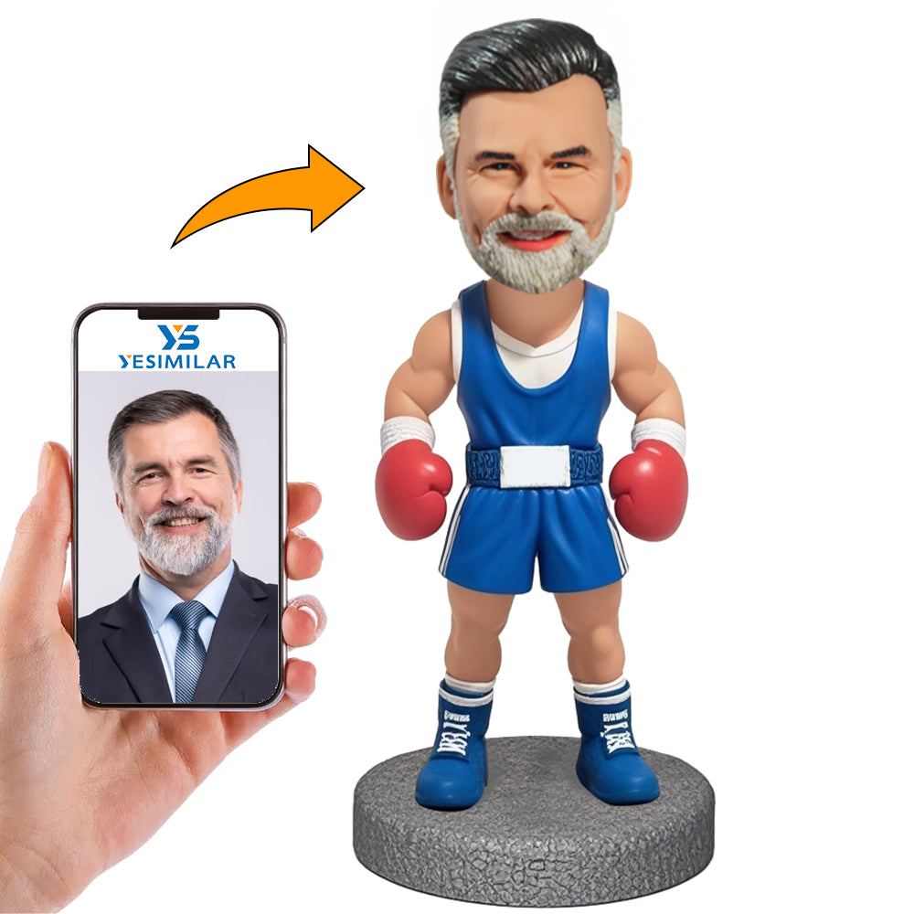 Handmade Old Male Boxing Enthusiast Custom Bobbleheads