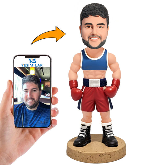 Handmade Boxer in Red Shorts Custom Bobbleheads