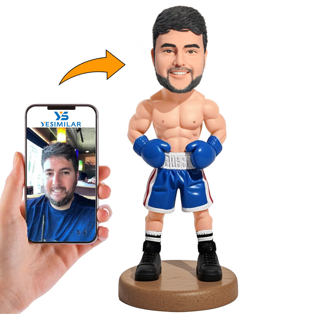 Handmade Cool Muscular Male Boxer Custom Bobbleheads