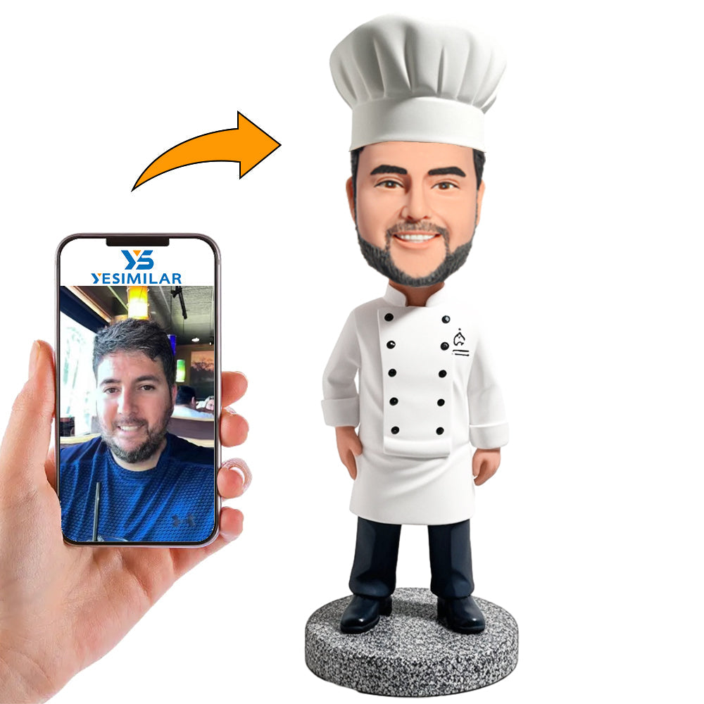 Handmade Chef Wearing Chef Hat Custom Bobbleheads