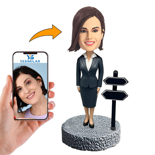 Handcraft Female Real Estate Agent Custom Bobbleheads
