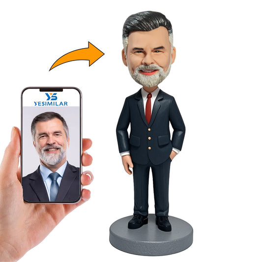 Handcraft Male Lawyer in Red Tie Custom Bobbleheads