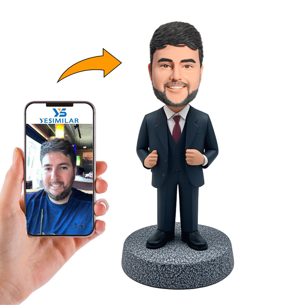 Handcraft Lawyer in Dark Blue Suit Custom Bobbleheads