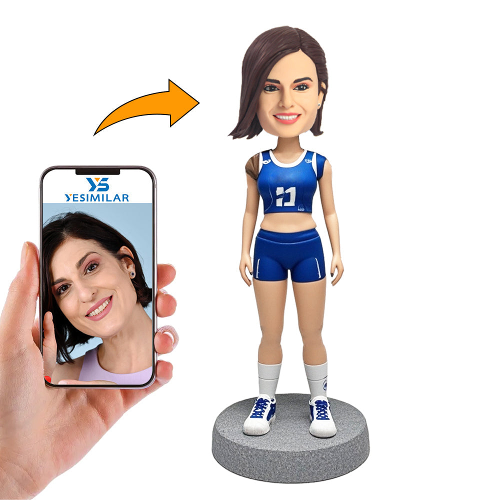 Handcraft Woman in Volleyball Uniform Custom Bobbleheads