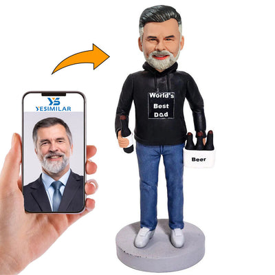 Handcraft World's  Dad with Beer Custom Bobbleheads