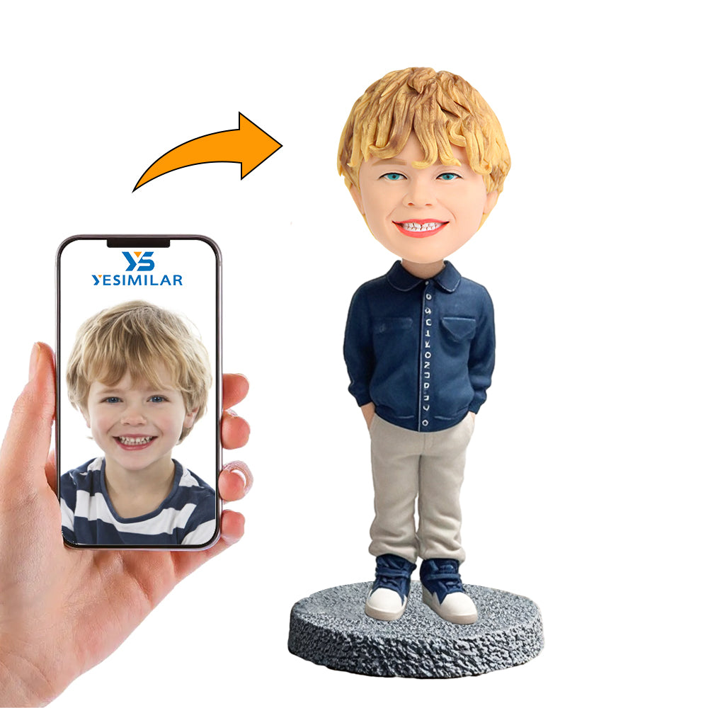 Handcraft Boy with Hands in Pockets Custom Bobbleheads