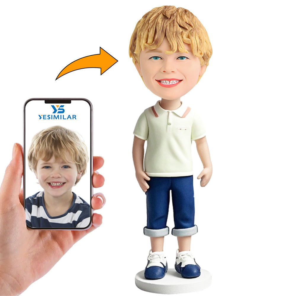 Handcraft Boy in White Shirt Custom Bobbleheads