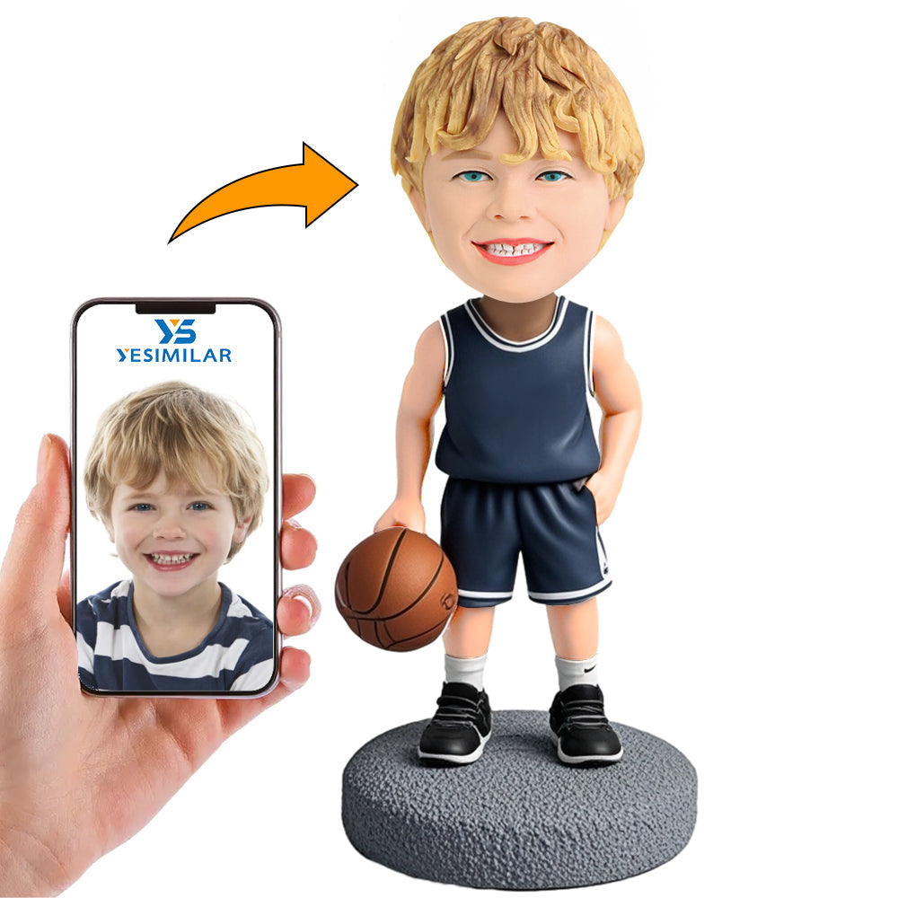 Handcraft Boy Holding Basketball Custom Bobbleheads