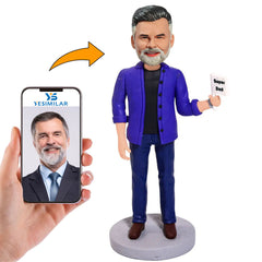 Blue Pants Super Dad Custom Bobbleheads