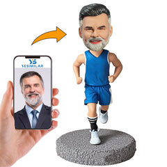 Handcraft Old Man Running for Fitness Custom Bobbleheads