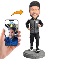 Handcraft Man in Sportswear Running Custom Bobbleheads