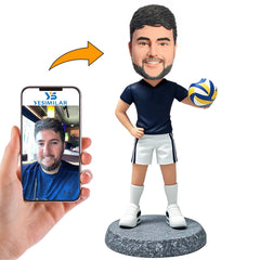Handcraft Man Holding Volleyball Custom Bobbleheads