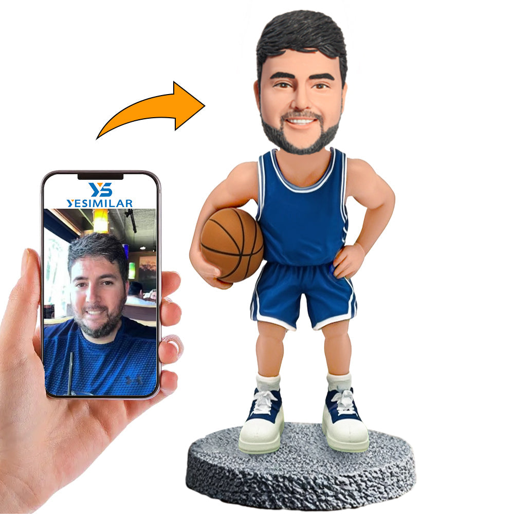 Handcraft Male Basketball Player Holding Basketball Custom Bobbleheads