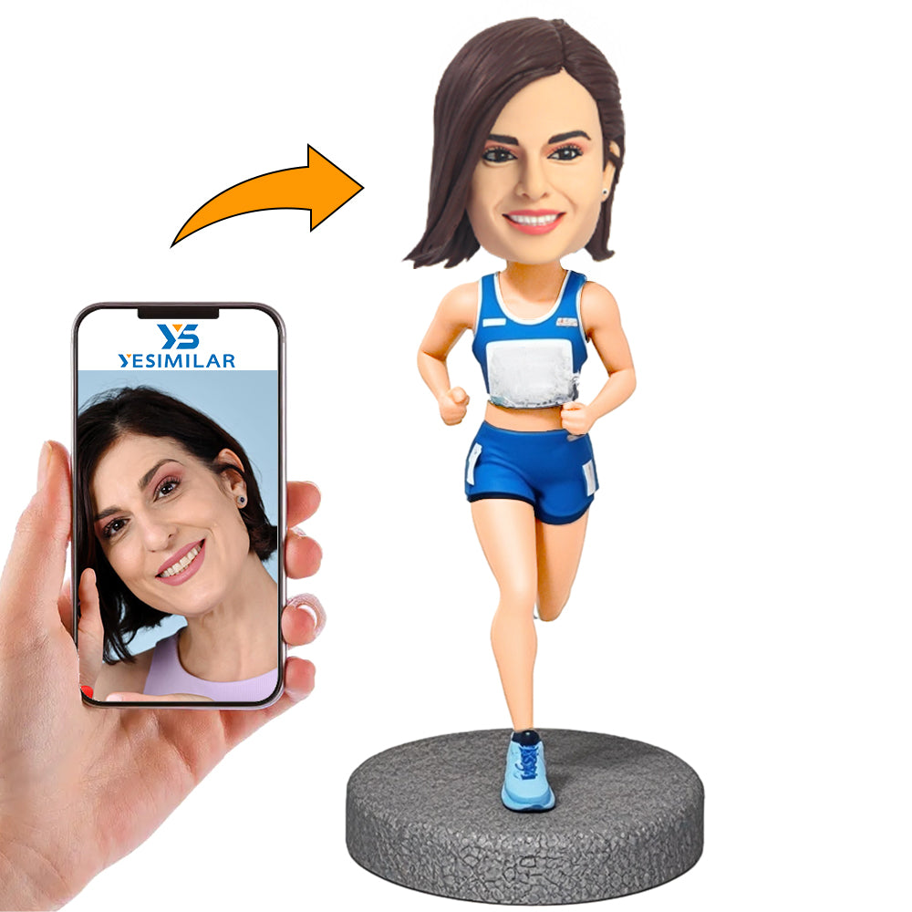 Handcraft Girl Running in Shorts Custom Bobbleheads