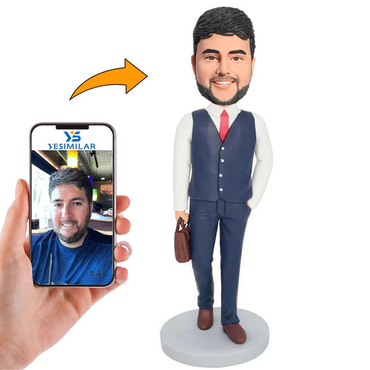 Blue Suit Business Man Custom Bobbleheads