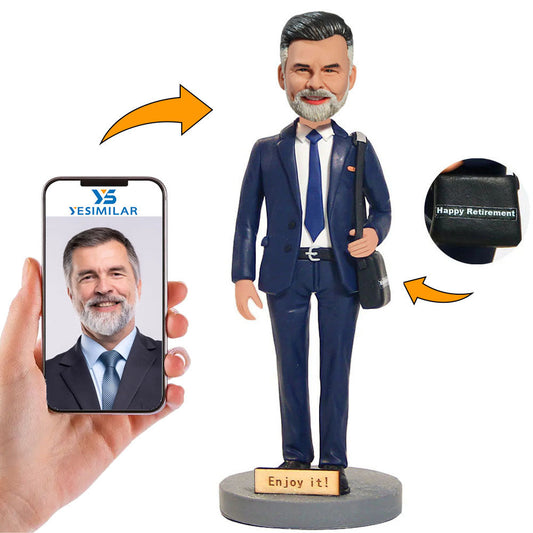 Retirement Gift Retired Business Man Custom Bobbleheads