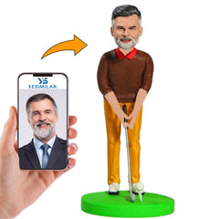 Golf Player with Golf Tee Custom Bobbleheads