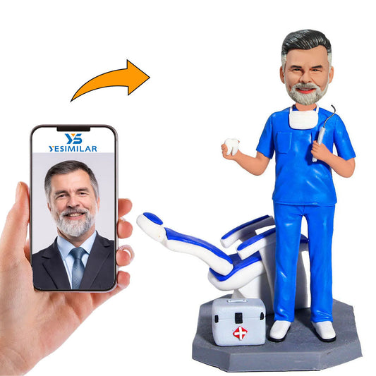 Well Equipped Dentist And Dental Chair Custom Bobbleheads