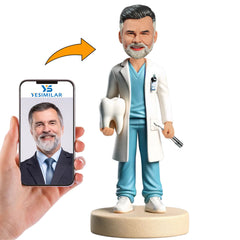 Dentist Holding Tooth Physician Custom Bobbleheads