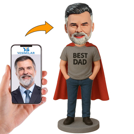 Handcraft Best Dad with Cape Custom Bobbleheads