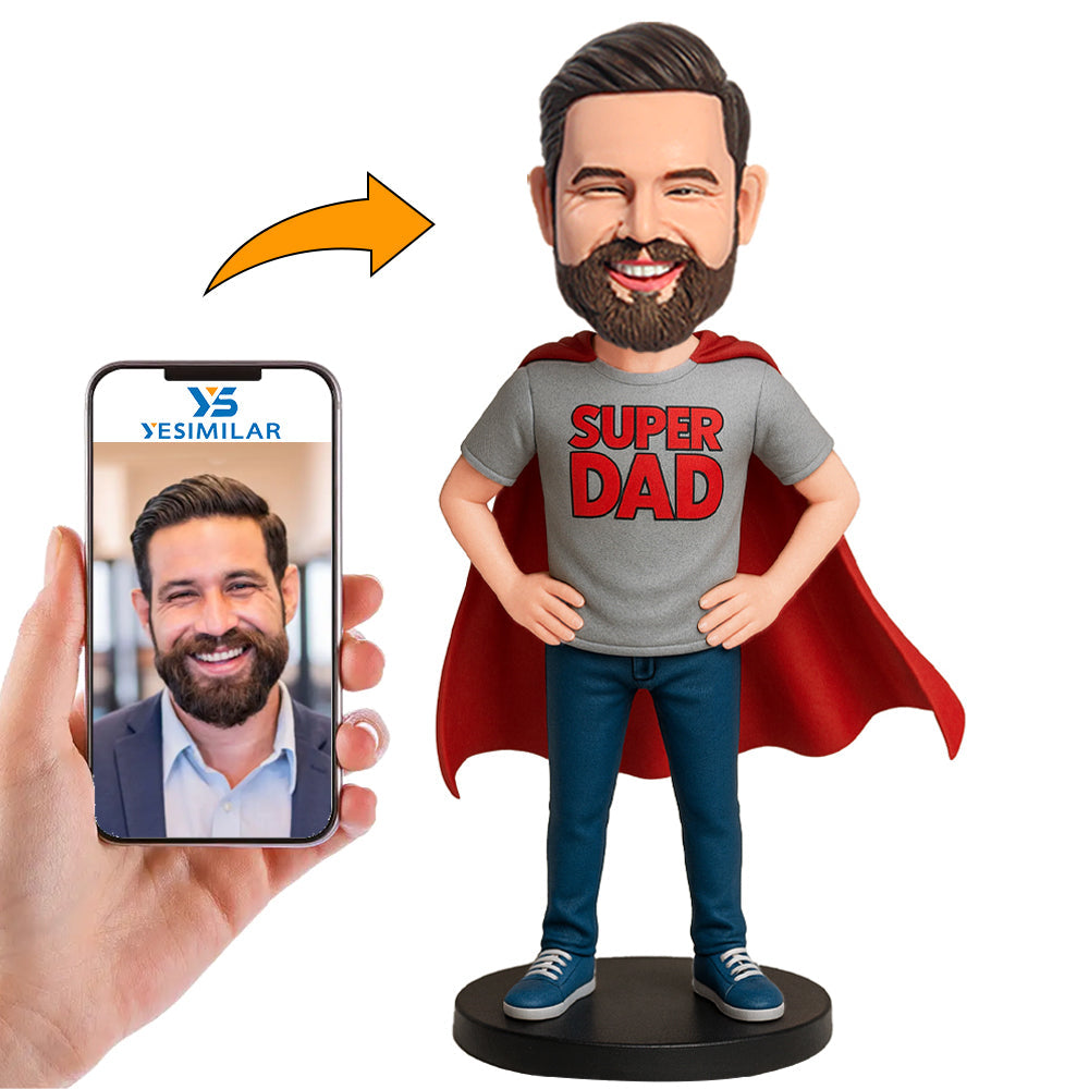 Handcraft Super Dad Superhero Custom Bobbleheads