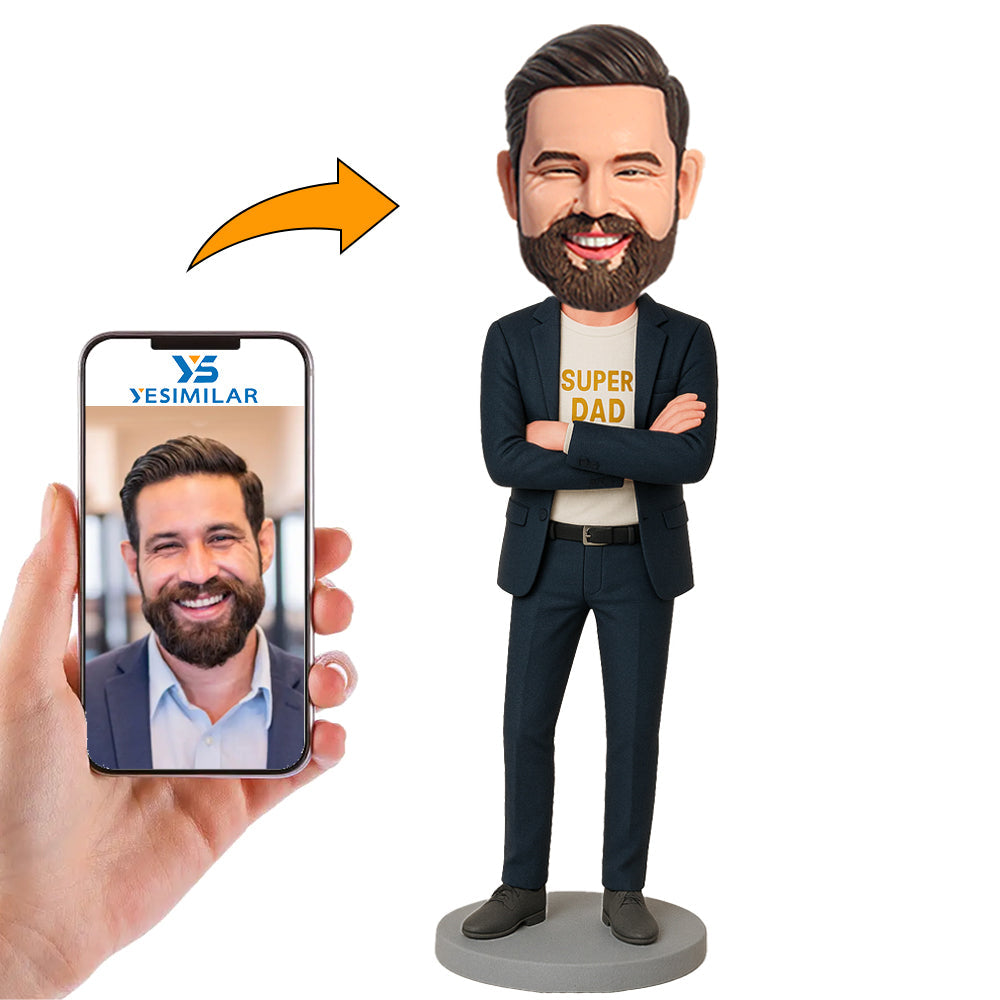 Handcraft Super Dad Boss Custom Bobbleheads